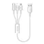 3-in-1 Cable 0.25m - Lightning - USB-C - Micro-USB 5V - 3A - White