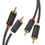 2x RCA hane till 2x RCA hane förlängningskabel, 1,5 m - svart
