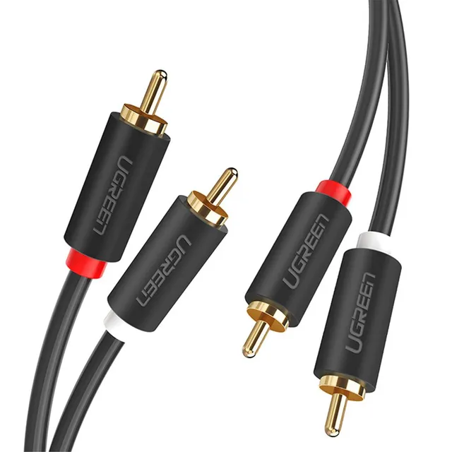 2x RCA hane till 2x RCA hane förlängningskabel, 1,5 m - svart