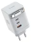 100W GAN Fast Charger with Retractable USB-C Cable - White