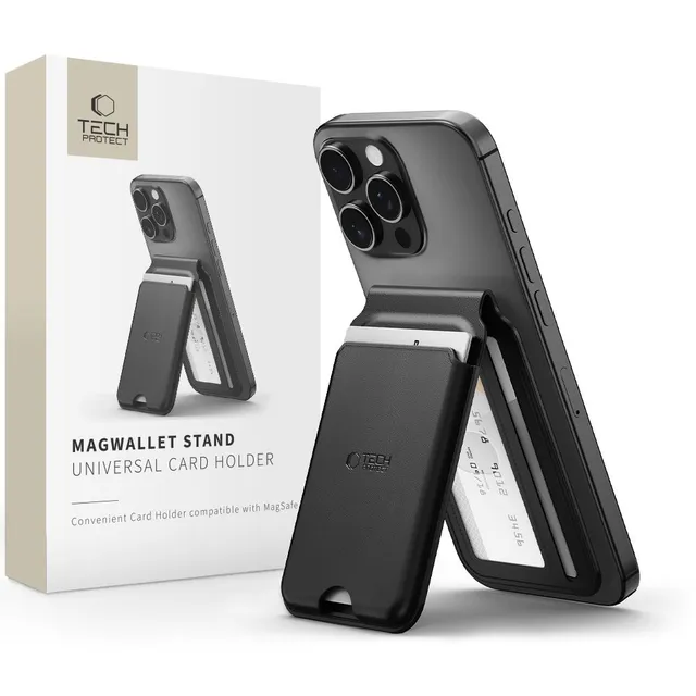 Magwallet Stand MagSafe universell magnetisk korthållare svart