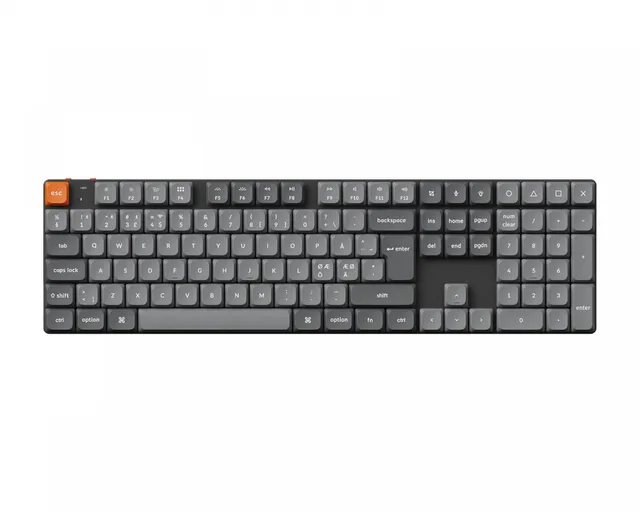 K5 MAX QMK/VIA Wireless RGB Hot Swap Low Profile Red - Gray - Gaming Tangentbord - Nordisk - Grå
