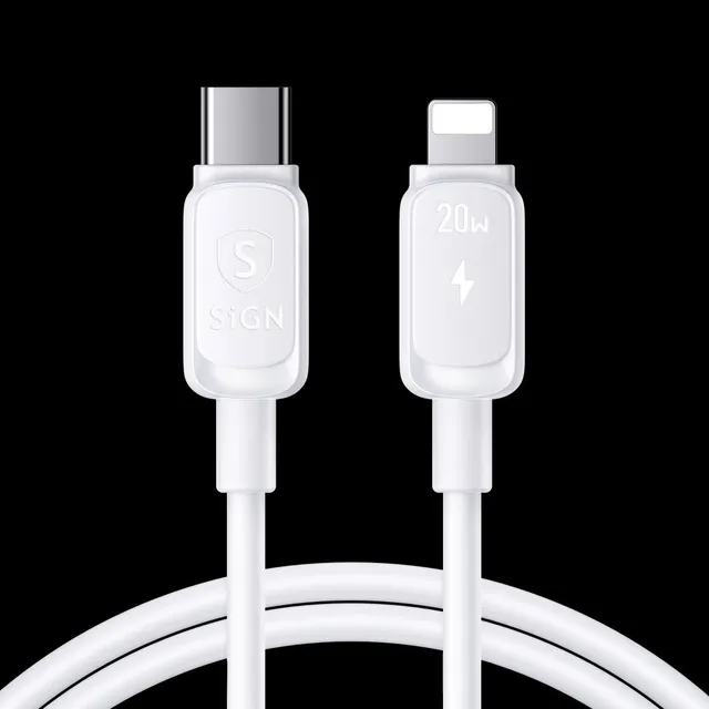 2m USB-C till Lightning Kabel – 20W Snabbladdning, Vit