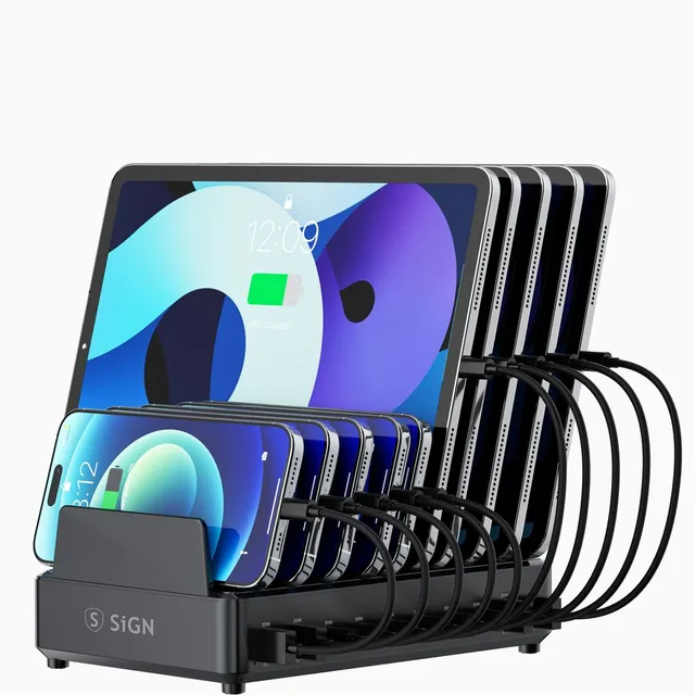 10-Port Charging Station - 240W - Black