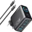 140W USB-C 4-Port Multi-Devices GaN-laddare, Touch Control, kompatibel med MacBook, iPhone 17/16/15, Samsung, Pixel och fler