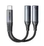2-i-1 ljudadapter USB-C till Dual USB-C-kabel - Svart