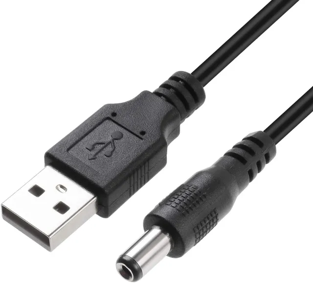 1m USB-A kabel till DC 5.5x2.5mm 2A