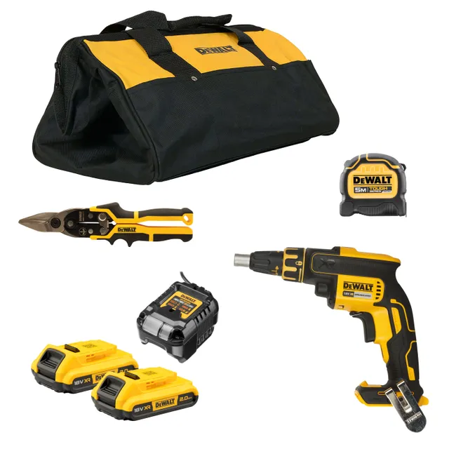 DCK620D2B-QW Gipsskruvdragarkit med batteri och laddare