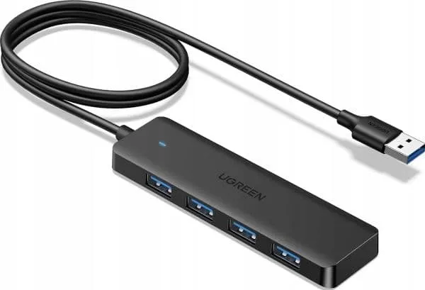 USB-hubb CM219 med 4 portar USB-A 3.0 och USB-A 3.0-kabel 1 m (svart)