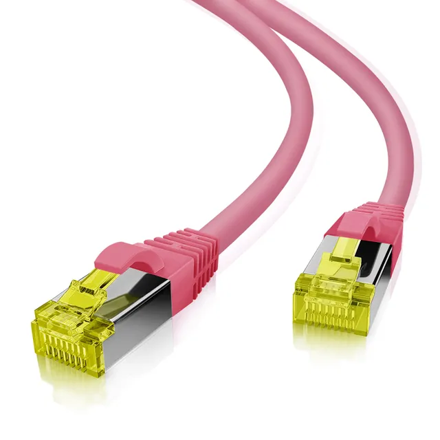 Patchkabel Cat 6a S/FTP RJ45 magenta 0,5 m AWG26/7 LSZH Ghmt
