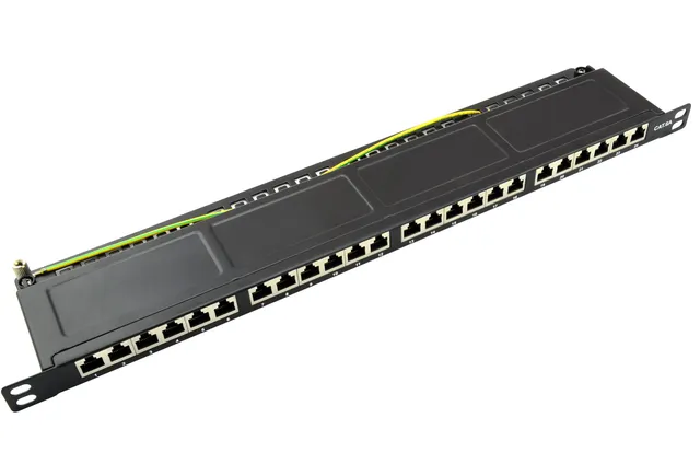 Cat.6a LSA 19" patchpanel 1U 24-port svart