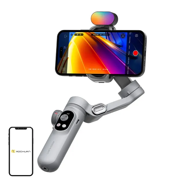 Aochuan X Pro Gimbal with RGB Lighting (Grey)