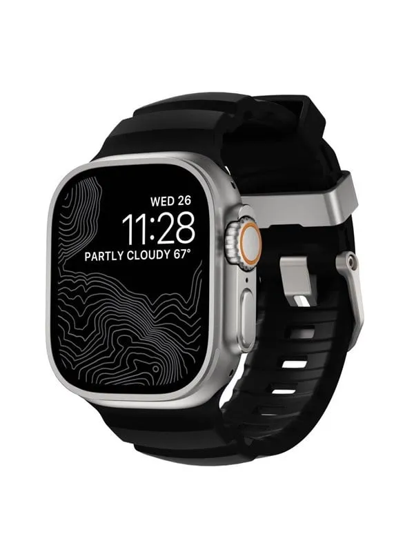 Rocky Point Band - 46mm/49mm | Carbon Black | Natural Hardware