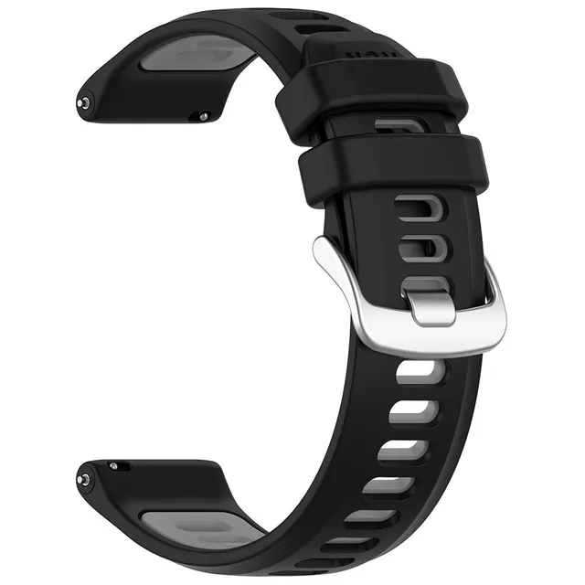 i silikon för Garmin Forerunner 170 (20 mm) - Svart/Grå / Klockarmband / Smartklockearmband