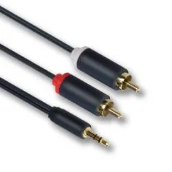 3.5mm-Phono, shielded cable male:male