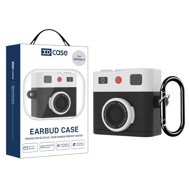 för AirPods 4 i retro kameradesign – Svart