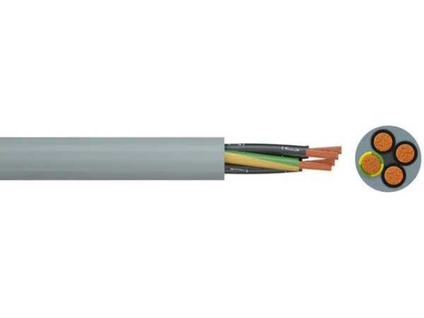 Kabel Styrekabel, PVC 2x0,5mm² YSLY-OZ lysegrå 300/500V ring, kabel Ø4,8mm - (100 meter)