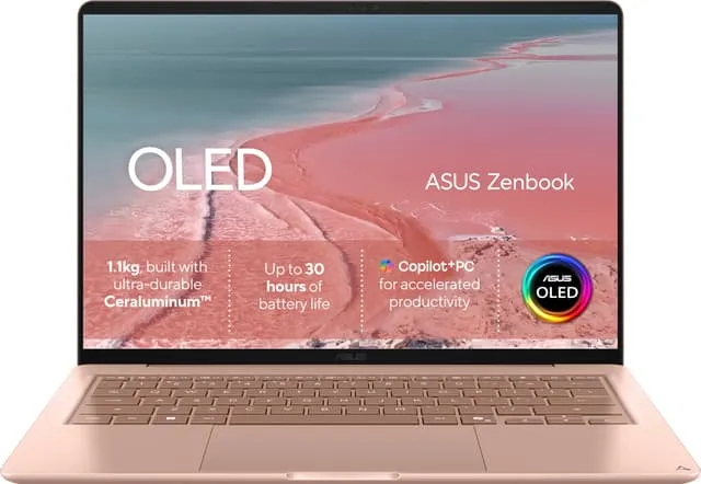 Zenbook 14 Snapdragon X1/8/256 GB 14 tum bärbar dator (rosa)