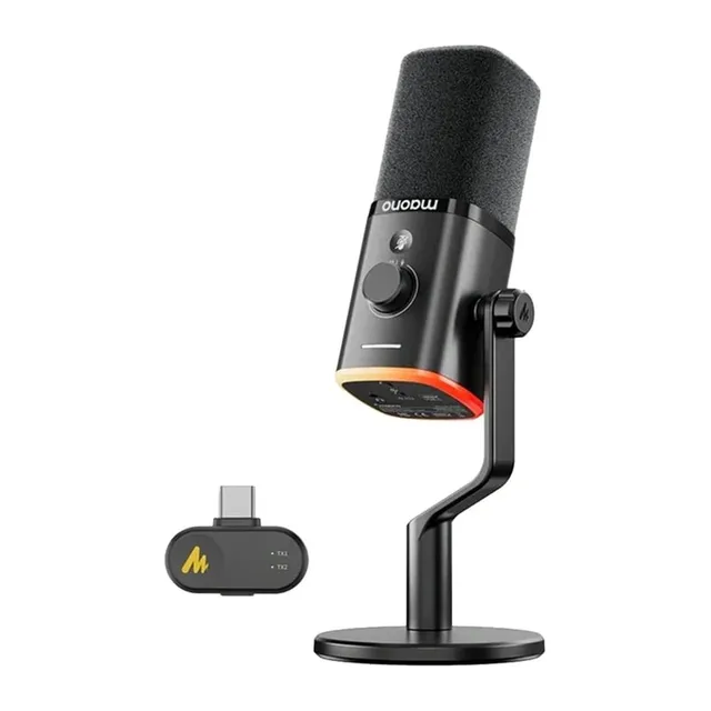 PD100WT - Trådlös Dynamisk Gaming Mikrofon - Svart