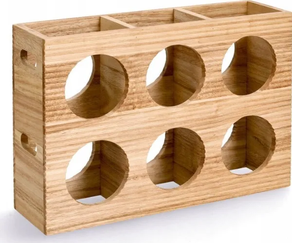 vinställ för 6 flaskor trä 38 x 11,6 x 27 cm
