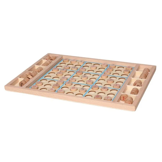 i trä / sudoku brädspel / logikspel i trä / sifferpussel 9 x 9