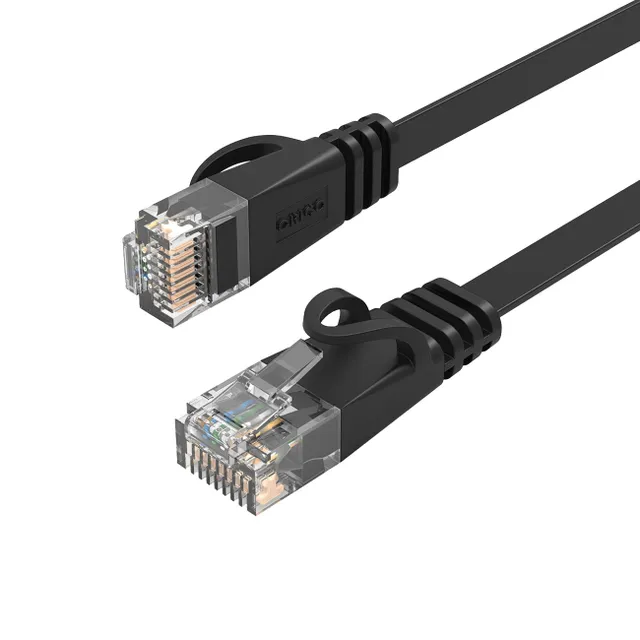 PUG-C6B CAT6 1000Mbps RJ45 Ethernet Network Cable Flat LAN 5m - Black