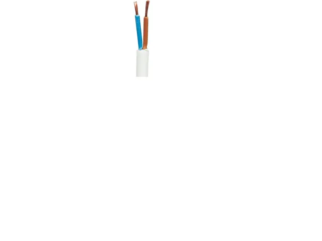 Rund anslutningskabel PVC 2x1 mm² PKA vit 300/500 V ring kabeldiameter 7,5 mm (50 meter)