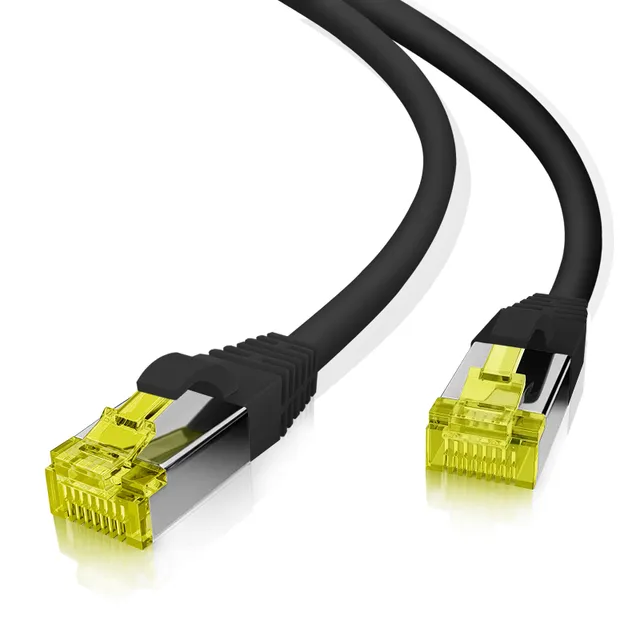 patchkabel Cat 6a S/FTP RJ45 svart 7,5 m AWG26/7 LSZH Ghmt