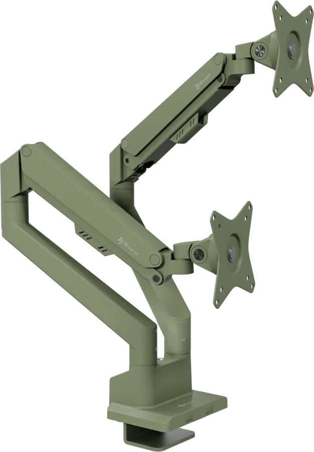 Alzare Neo Duo - Gas Spring Monitor Stand - Forest Green