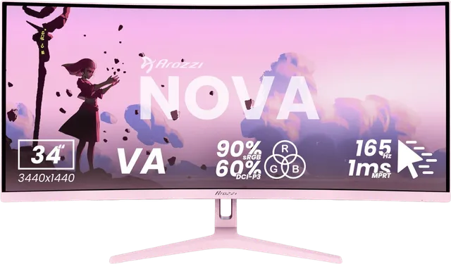 Nova 34" Curved Pink VA UWQHD (1500R) 165Hz