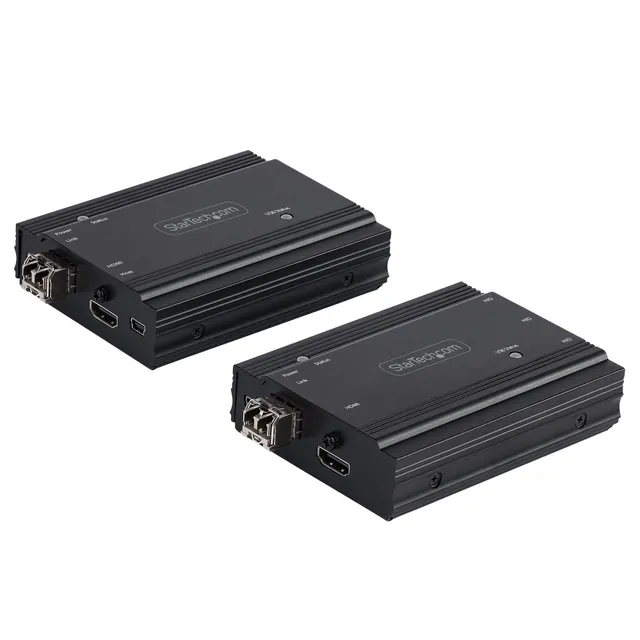 4K HDMI KVM-förlängare över fiber - HDMI-video och USB-fjärrkontroll för KVM-omkopplare/-konsol - upp till 300 m (MultiMode) - 2x 10G MMF SFP+-moduler - KVM-förlängningssats (TX / RX) - Förlängare för tangentbord/video/mus/ljud - 10GbE - över fiberoptik - USB - 10GBase-SR - upp till 300 m - 850 nm