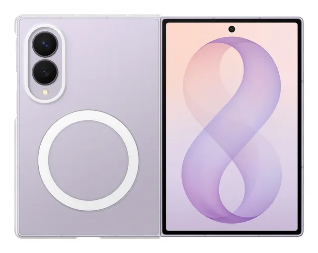 Galaxy Z Fold8 Clear Magnet Case transparent fodral med integrerade magneter för trådlös laddning och magnetiska tillbeh