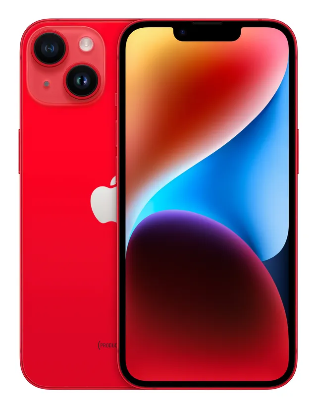 iPhone 14 Plus - (PRODUCT) RED - 5G smartphone - dual-SIM / Internminne 128 GB - OLED-skärm - 6.7 - 2778 x 1284 pixlar - 2 bakre kameror 12 MP, 12 MP - front camera 12 MP - röd