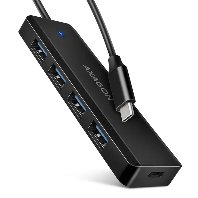 SuperSpeed USB-C resehub USB Hub - USB 3.2 - 4 porte - Svart