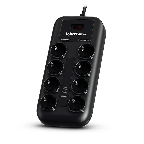 P0820SUF0-DE - 8-Port Surge Protection (with 2x USB-A Ports)