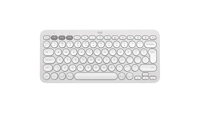 Pebble Keys 2 K380s Wireless Keyboard - Tonal Rose - Tangentbord - Universal - Vit