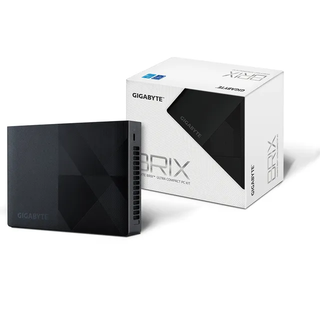 Gigabyte BRIX GB-BNIP-N100 - Barebone - mini-PC 1 x N-series N100 / upp till 3.4 GHz - RAM 0 GB - UHD Graphics 750 - Gigabit Ethernet, 2.5 Gigabit Ethernet, IEEE 802.11ax (Wi-Fi 6)