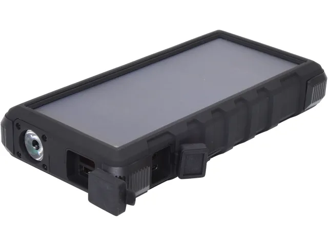 Active Solar Powerbank 24000 - Solarstrømbank Li-Ion 24000 mAh - 3 A - Snabbladdning 3.0 - 3 utgångar (USB, USB-C) - på kabel: Micro-USB