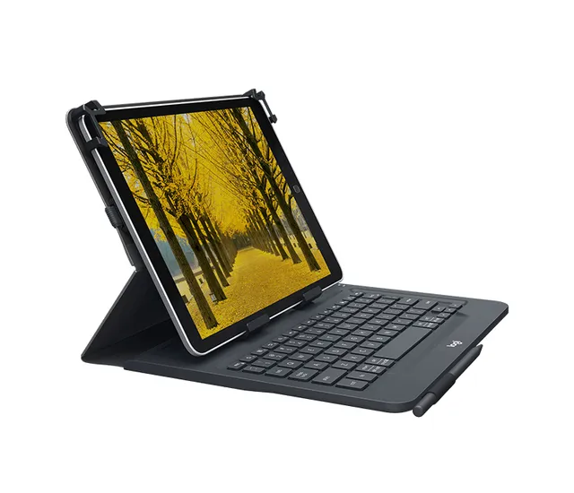 Universal - keyboard and folio case - QWERTY - Italian - Tastatur & Folio set - Italiensk - Svart