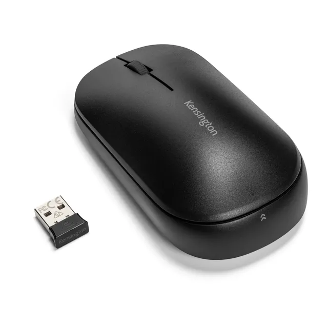 SureTrack Dual Wireless Mouse - Mus - optisk - 4 knappar - trådlös - 2.4 GHz, Bluetooth 5.0 LE, Bluetooth 3.0 - trådlös USB-mottagare - sva