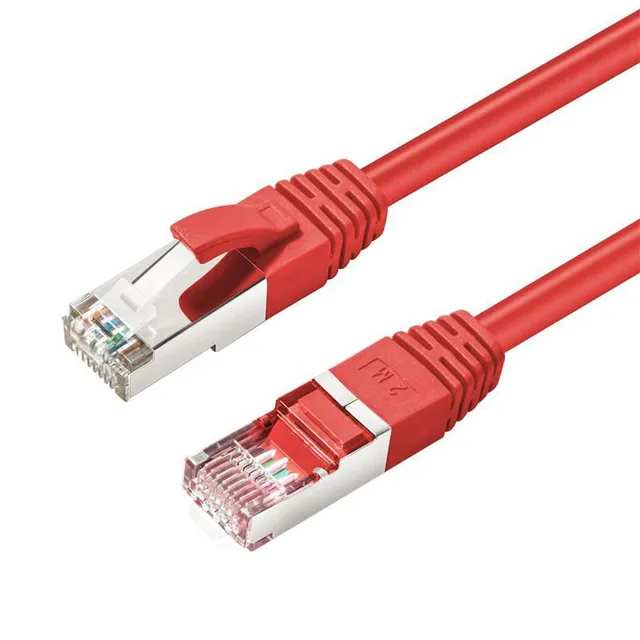 CAT6A S/FTP Nätverkskabel - 0,5m - Röd
