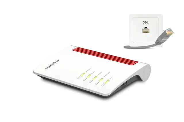 FRITZ!Box 7530 AX - Trådlös router - DSL-modem 4-ports-switch - 1GbE - Wi-Fi 6 - Dubbelband - VoIP-telefonadapter (DECT)