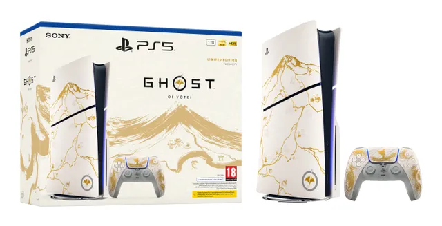 PlayStation 5 Slim Console – Ghost of Yotei Gold Limited Edition Bundle