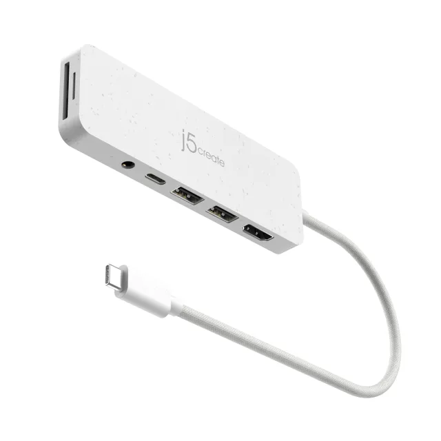 USB-C Multi-Port Hub med 60W Strömförsörjning - Vit