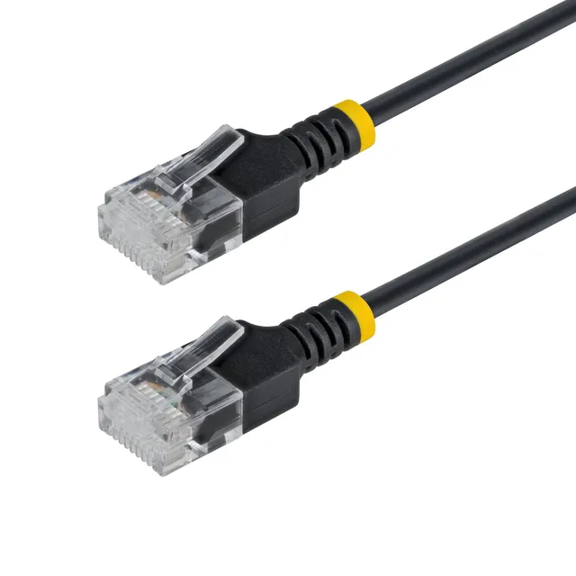 Ultra Slim CAT6A Cable Black Slim Snagless RJ45 UTP Patch CAB