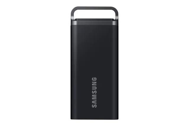 T5 EVO 8 Tt USB 3.2 Gen 1 (USB-C) -ulkoinen SSD, kannettava, laitteistosalaus, iskunkestävä, pelikäyttöön, musta