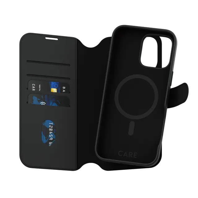 CARE by PanzerGlass Tango Two-in-One Wallet Case MagSafe-kompatibelt plånboksfodral, Apple iPhone 16 Pro Max, svart