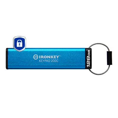 IronKey Keypad 200C - USB flash-enhet - krypterat - FIPS 140-3 Level 3 - 128 GB - USB-C 3.2 Gen 1