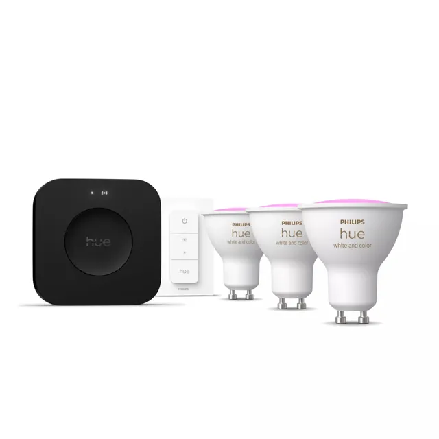 White & Color Ambiance GU10 – Startpaket med Bridge Pro