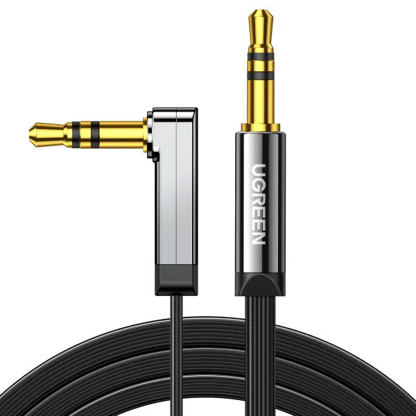 10599 Flat cable AUX audio cable 3.5mm mini jack - 2m - Silver